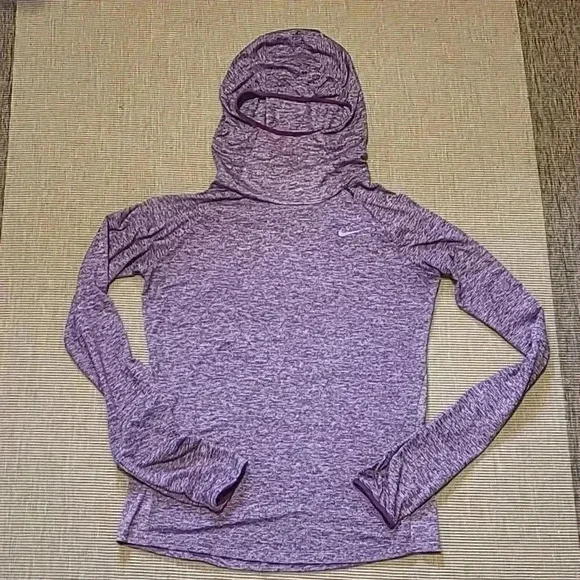 Women's NIKE Dry Fit Running Long Sleeved Shirt with Hood - Size SMALL - Picture 1 of 9